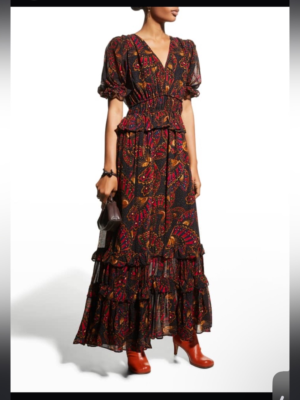 Farm Rio Butterfly Sky Tiered Maxi Dress. Medium NWT - Picture 1 of 15